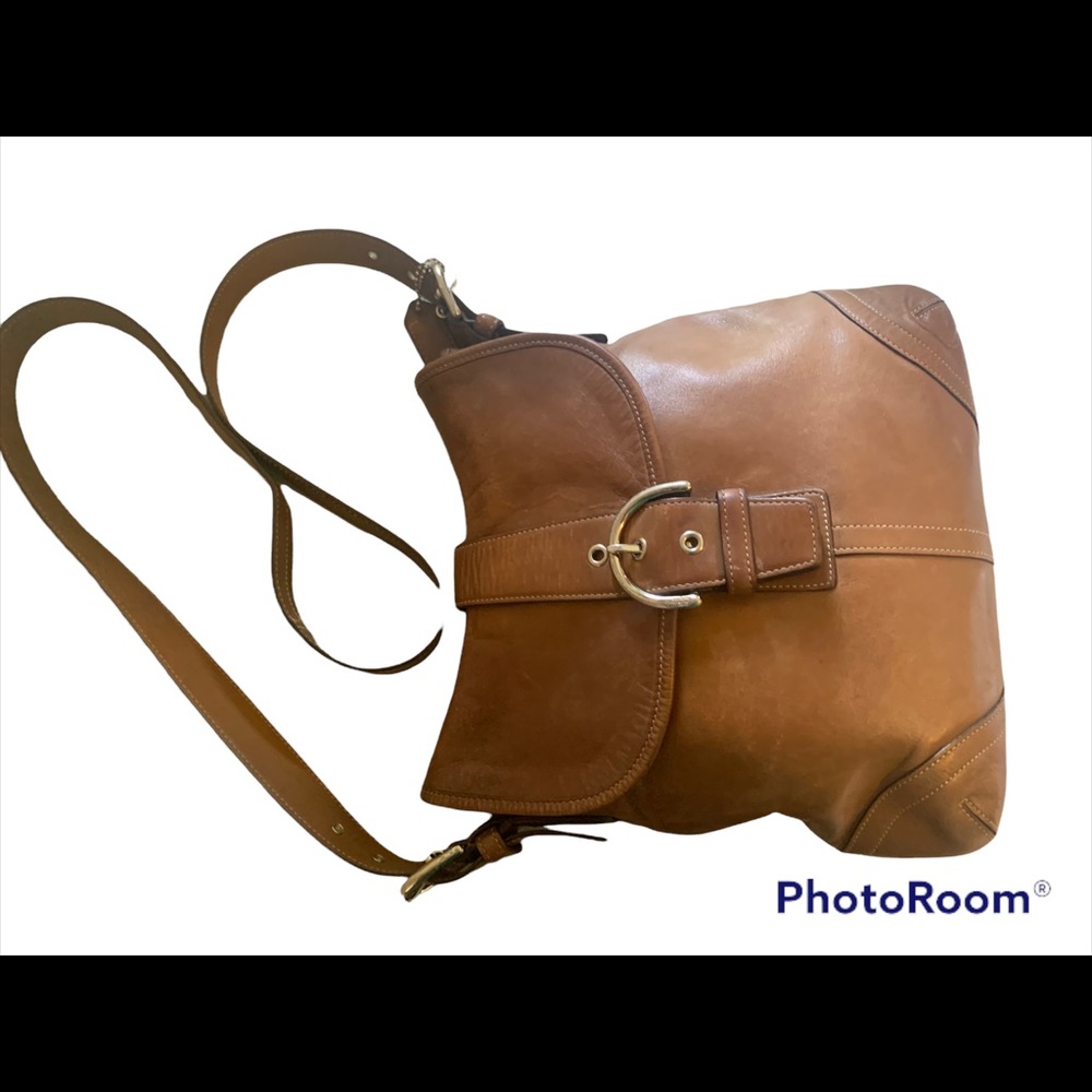 Vintage Coach Tan Leather Crossbody Purse G3S-9480 90s